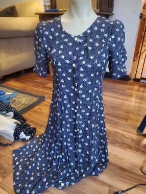 90s Bazerk Navy Blue And White Corset Ties